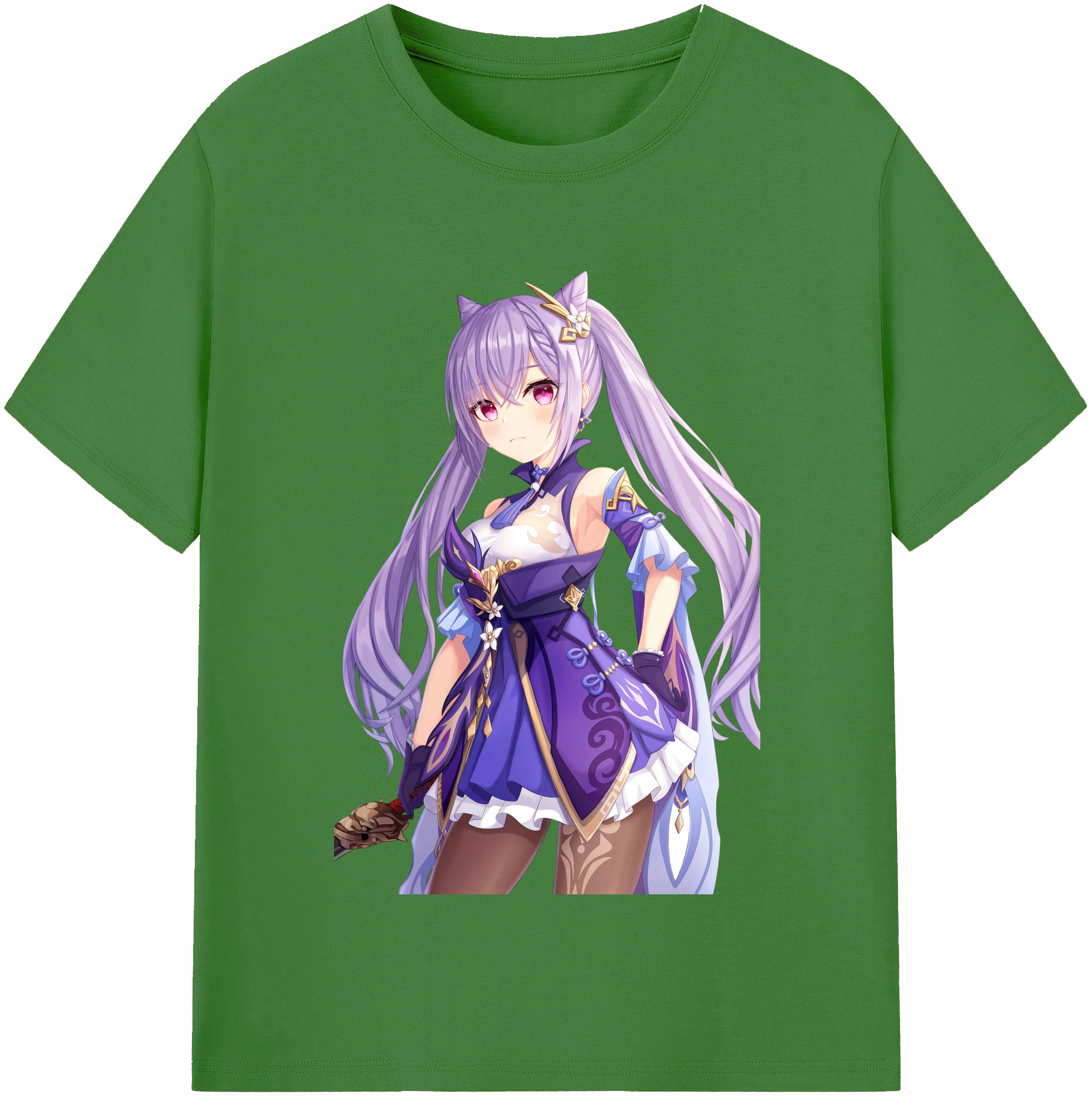 げんし神 刻晴 こくせい genshin Kokusei レディースカジュアルプリントTシャツ（綿100％）